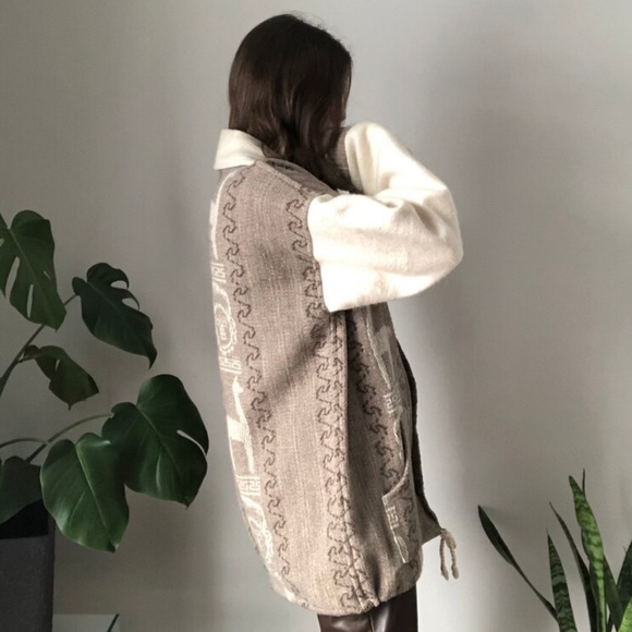 Wool woven blanket jacket / men’s XL - Picture 8 of 9